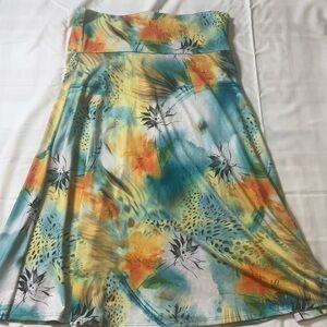 LuLaRoe Azure Skirt Medium Floral Watercolor A-Line Knee Length Spring Summer